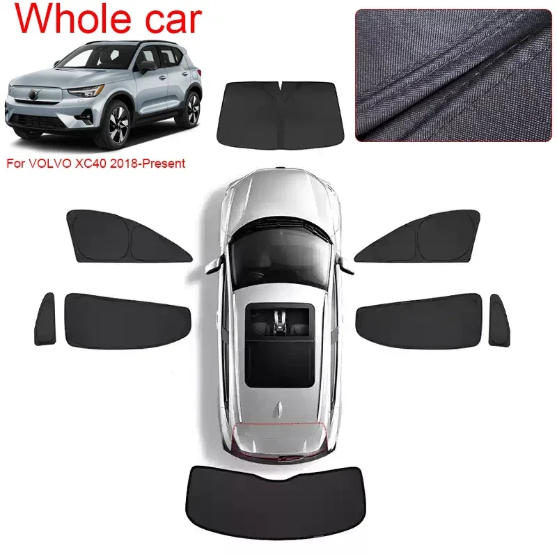 For VOLVO XC40 2018-Present Car Black Window Privacy Sunshade Auto Anti-UV Heat Insulation Protect Cover Interior Accessory