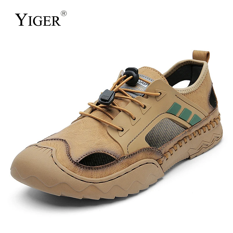 

YIGER Men's Sandals Casual Breathable Outdoor Sports Youth Baotou Beach Shoes Spring Summer Outer Wear 2022 New