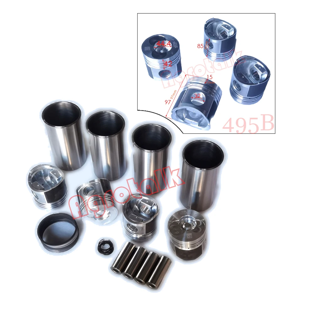 Set of pistons kit for Xinchai A498BD / 498BT / 495BT engine