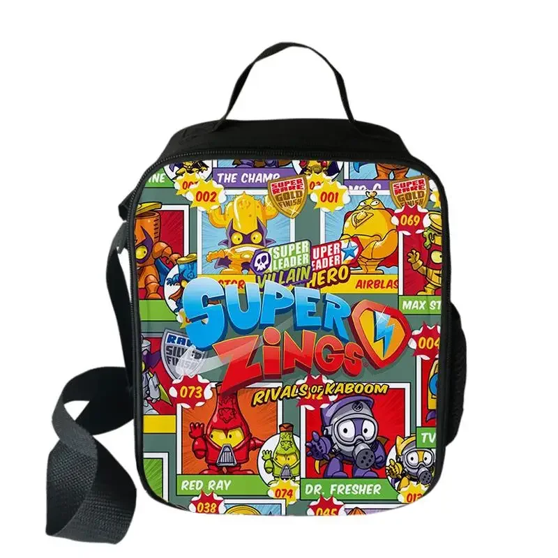 

Модная многофункциональная сумкаМодная студенческая сумка через плечо Super Zings Ланчбокс Термоизоляционная сумка для еды и обеда с 3D принтом Пикн