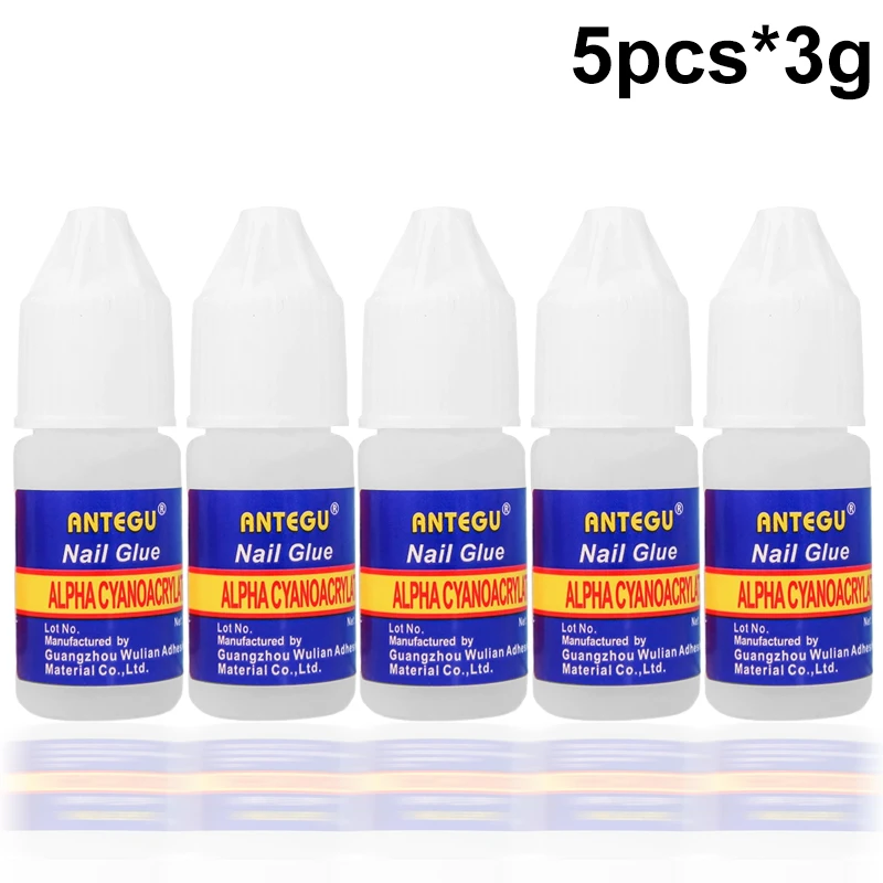 Adhesivo súper adhesivo transparente de larga duración 3g, 5/10/20 piezas, pegamento para uñas de secado rápido para uñas acrílicas, herramientas para diamantes de imitación