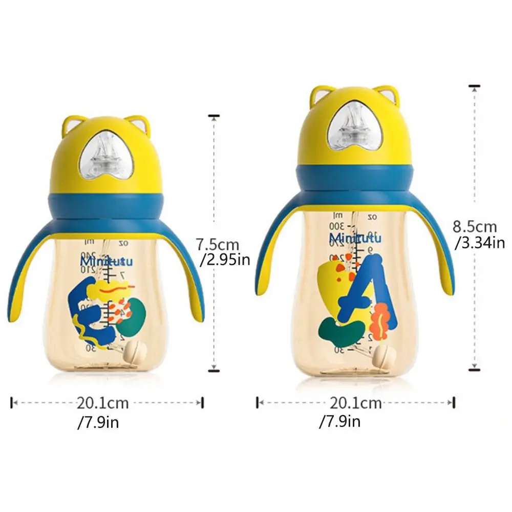 High capacity Baby Bottle Anti-Slip Handle Anti-drop Feeding Bottle Wide-Caliber Food grade Newborns Baby Bottle Newborns