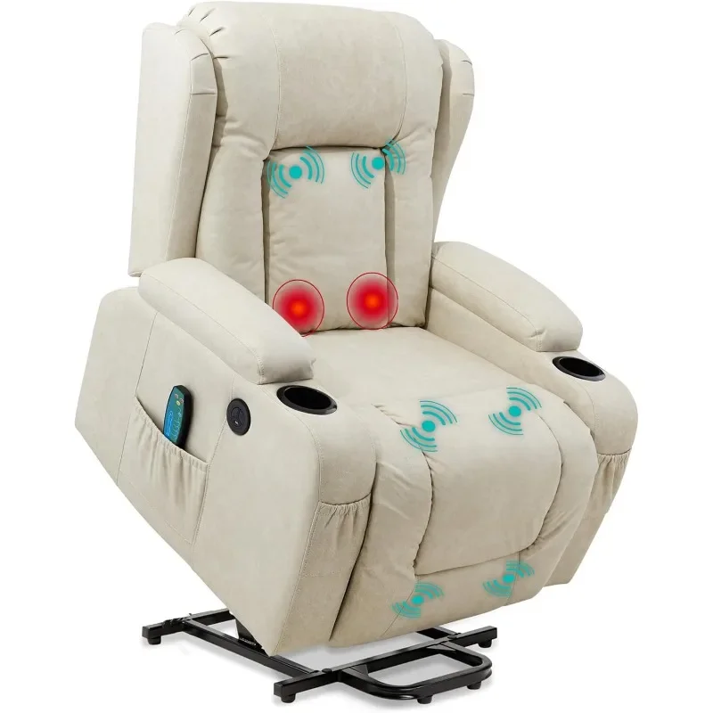 PU Leather Electric Power Lift Chair, Recliner Massage Chair, Adjustable Furniture for Back, Legs w/ 3 Positions, USB Port