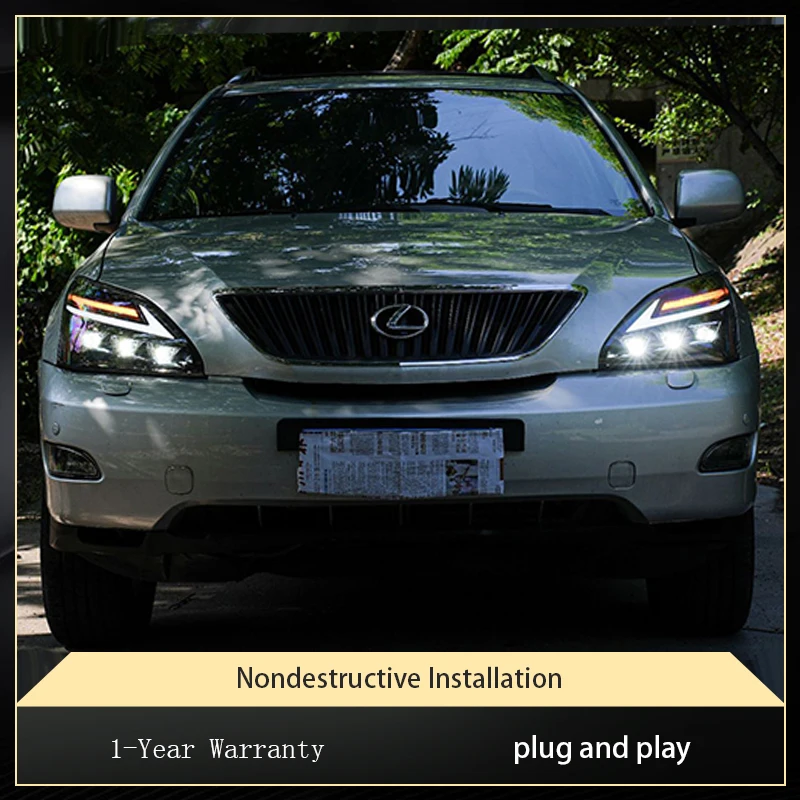 

Пара автомобильных вещей, модифицированная для Lexus RX270 RX350 RX330 2004-2008 годов, передний фонарь DRL, светодиодный головной фонарь Plug and Play, аксессуары для инструментов