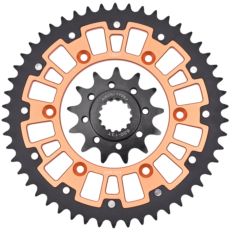 

520 50T 13T Steel Aluminum Composite Front Rear Sprocket Kits For Husqvarna 125 TC TE TX 150 TE 250 FC TC TE 300 TE TX 501 FE