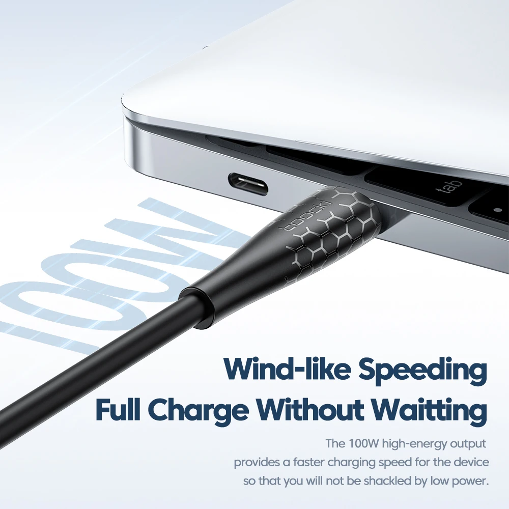 Toocki 100 Вт USB C к кабелю типа для Xiaomi 13 12 240 PD3.1 Шнур зарядного устройства быстрой зарядки Кабель Realme Samsung Фото №6