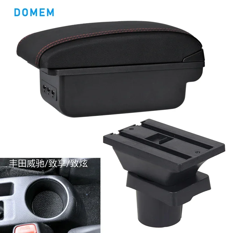 

Armrest Arm Rest For Toyota Yaris Vitz Hatchback 1998-2011 Centre Console Storage Box with USB LED