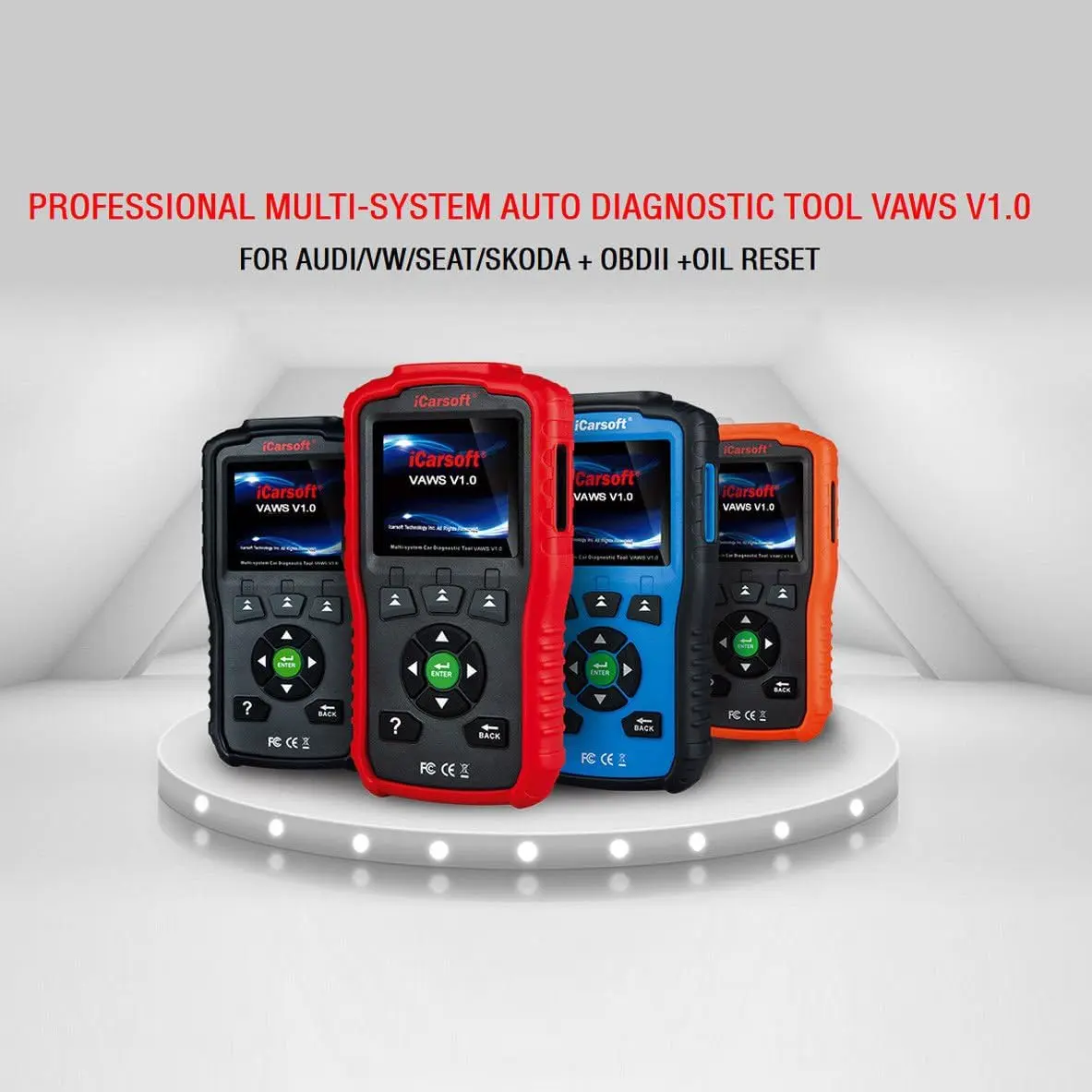 Professional Multi-System OBD II Scanner VAWS V1.0 with Oil Service Reset for Audi/VW/Seat/Skoda (red)