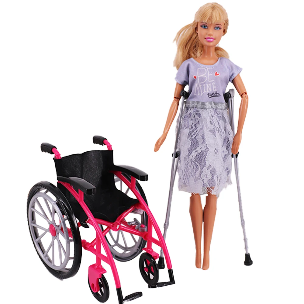 Doll Clothes Accessories Plastic Medical Equipment For barbies Doll Mini Wheelchair 1/6 BJD Dolls Nurse Uniform,Children\'s Toys