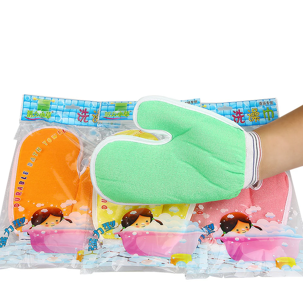 

Bath Gloves Soft Exfoliating Shower Mitts For Body Scrubbing Gentle Skin Cleaning Random Color Body Scrubber Glove
