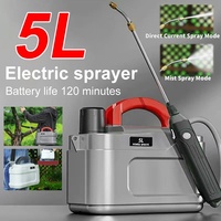 5L Garden Electric Sprayer White/Grey Shoulder Watering Can Portable Garden Sprayer High-Pressure Water Spraying Flower Tools