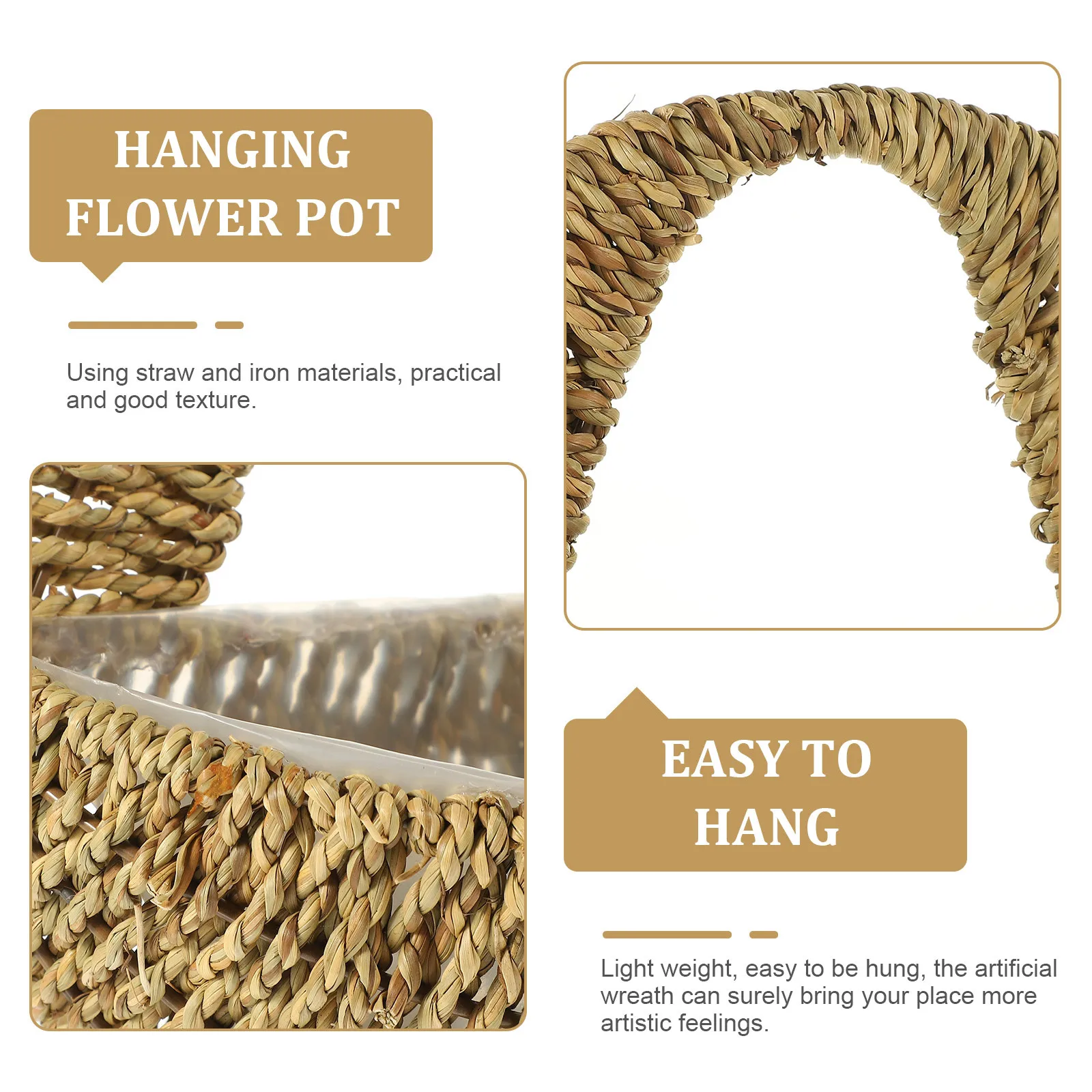 

Large Decorative Woven Flower Basket Wall Hanging Planter Balcony Outdoor Flowerpot Hanging Storage Basket For Plants Succulents