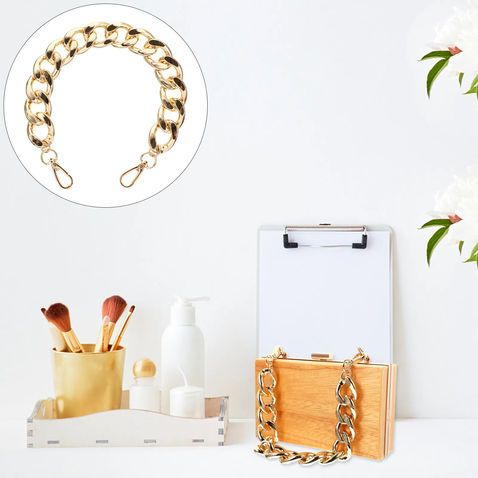 1Pcs Exquisite Chic Alloy Bag Chain for Women Detachable Fashionable Handbag Strap DIY Metal Purse Chain Replacement Accessories