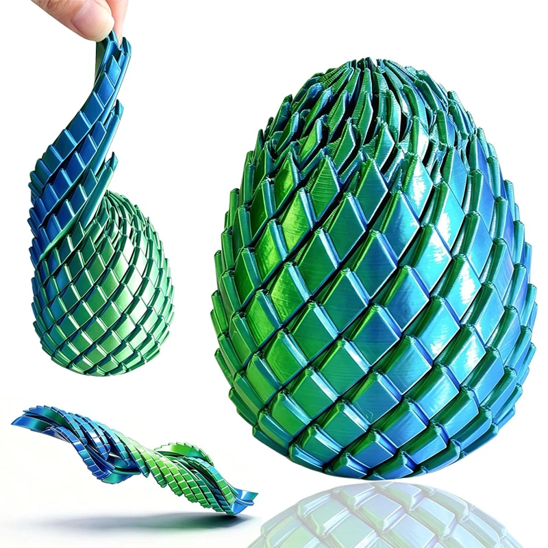 New 3D Printed Slippery Spiral Dragon Egg Fidget Toys ADHD Anxiety Stress Relief And Focus Quiet Easter Gifts Adults & Teenager
