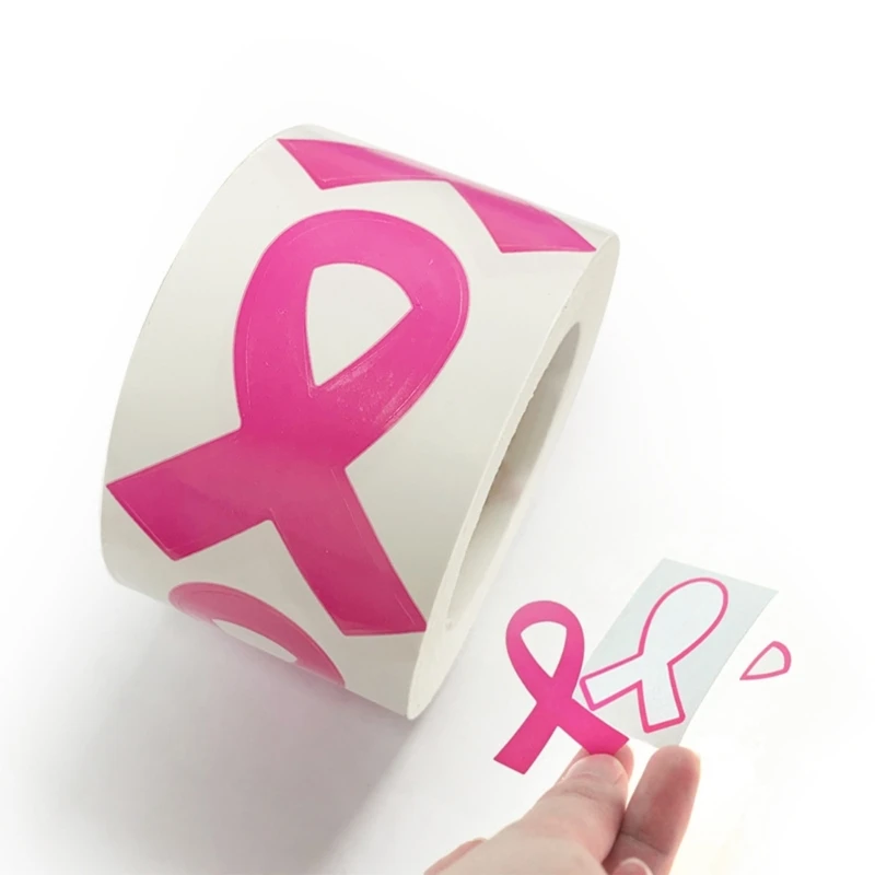 W89C Pink Ribbon nhận thức nhãn dán trang trí nhãn hiệu vú