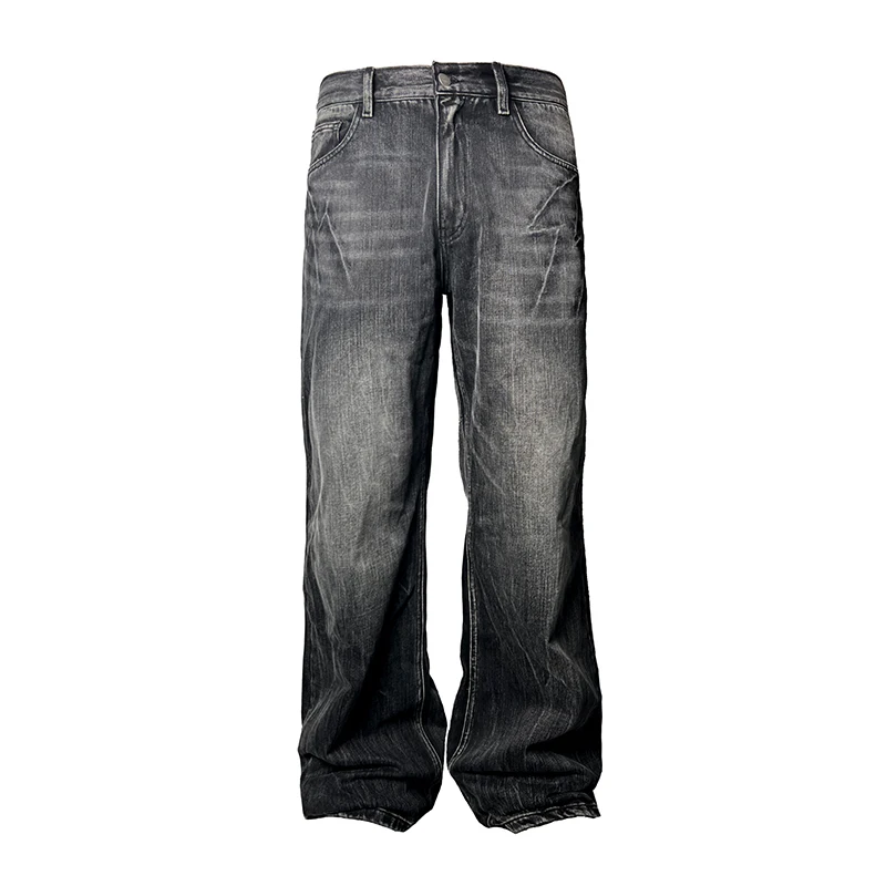 PFNW High Street Herrenjeans, Blitzkornmuster, abgenutzt, Herren-Jeanshose, ausgestellte Freizeithose, 2023, Winter, Neu, 28W2345