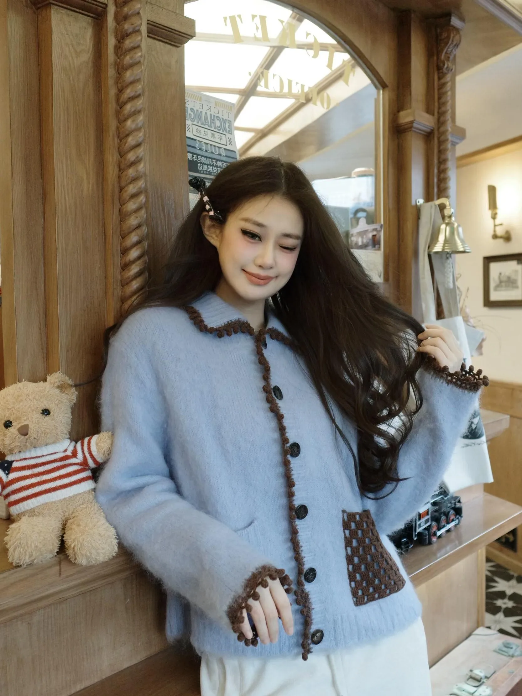 

Korean Sle Lazy Soft Cozy Women's Knitted Outerwear 2026 New Light Mature High-End Feeling Retro Personali Loose Sweater ...