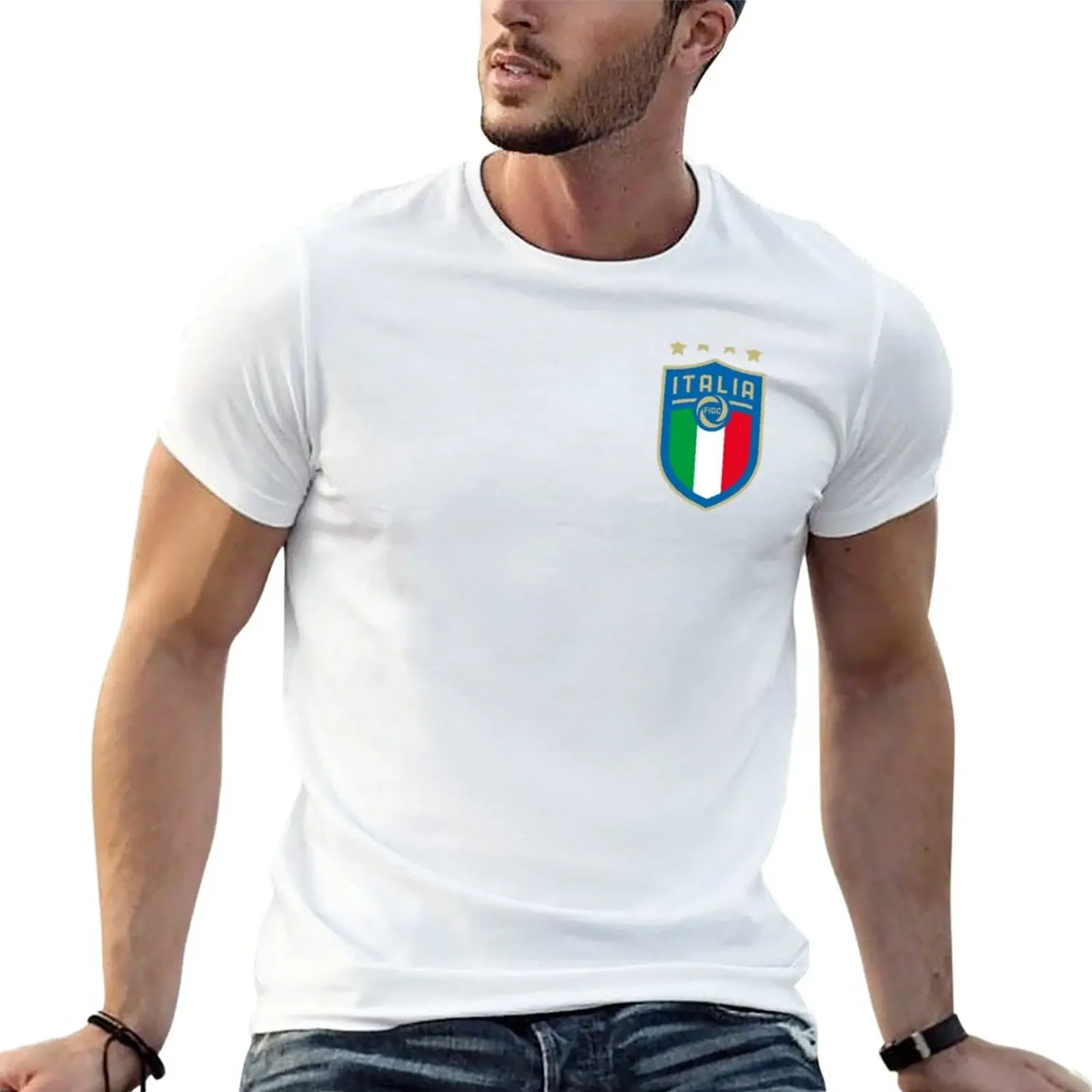 

Logo Italia T-Shirt vintage clothes plus sizes tees T-shirts for men cotton