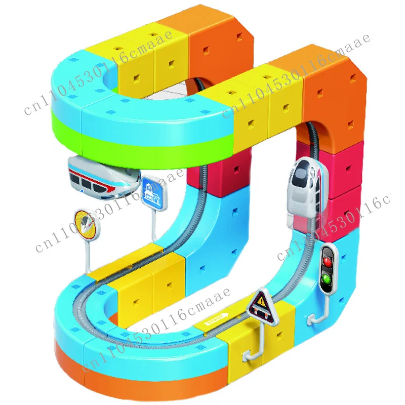 Hot Kids Diy Assembly Magic Track Car Baby Racing Runway Slot Wholesale Stem Educational Electronic Train Rail Cube Toys Sets