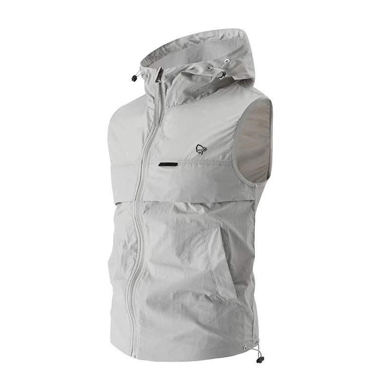 Outdoors Men Women Golf Jackets Vest sports casual sleeveless hooded waistcoat Ultra-thin Ice Silk Fast Dry Hiking Trekking Coat