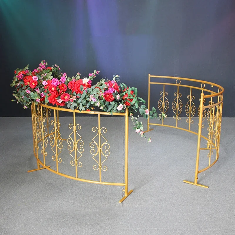 Wrought Iron Curved Fence, Semi-Circular Fence, Stage Layout Iron Stand, Wedding Props, New, 1Pc