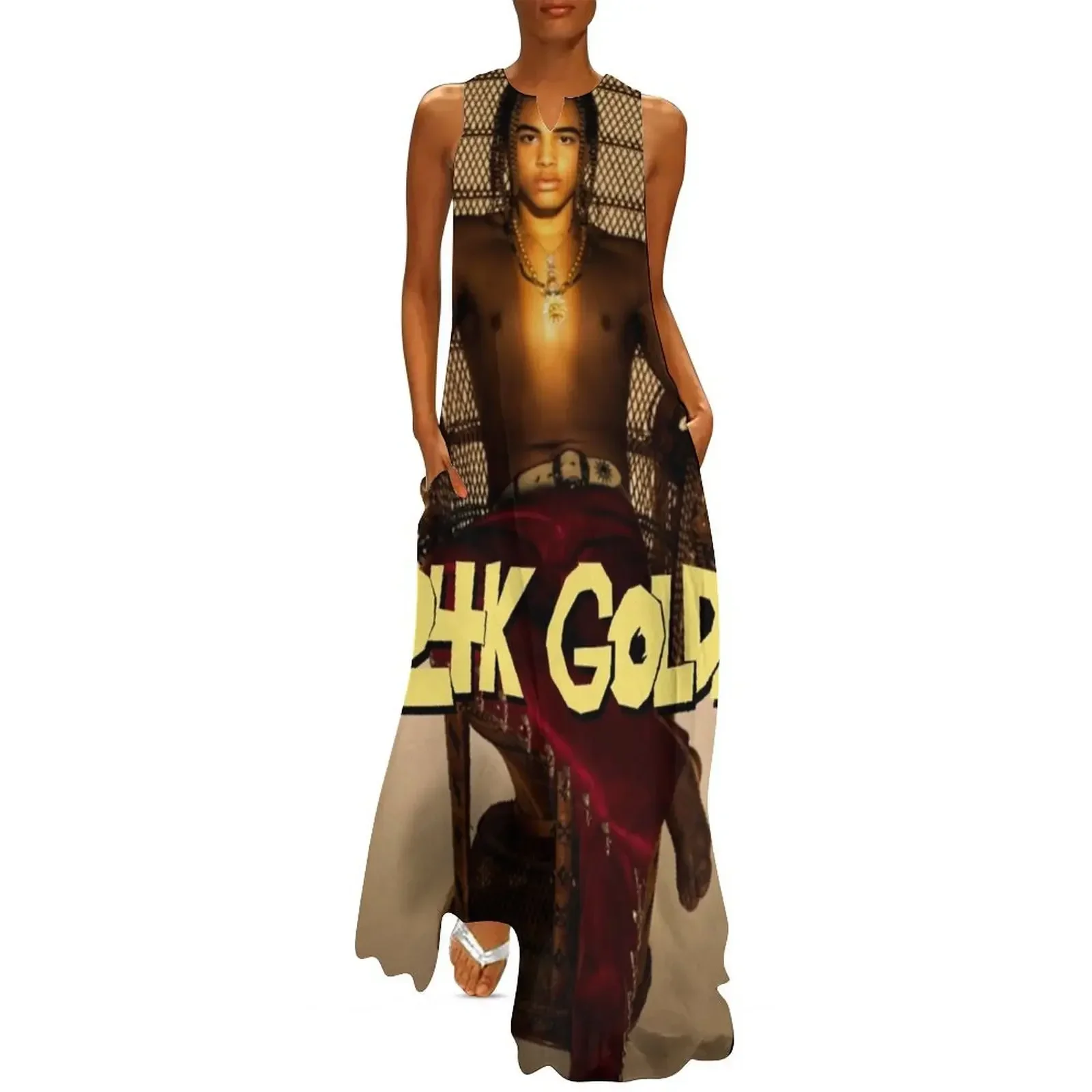

fifeeel 24kgoldn Show 24k El dorado World Tour 2021 Long Dress chic and elegant woman dress dresses ladies 2025 summer Dress