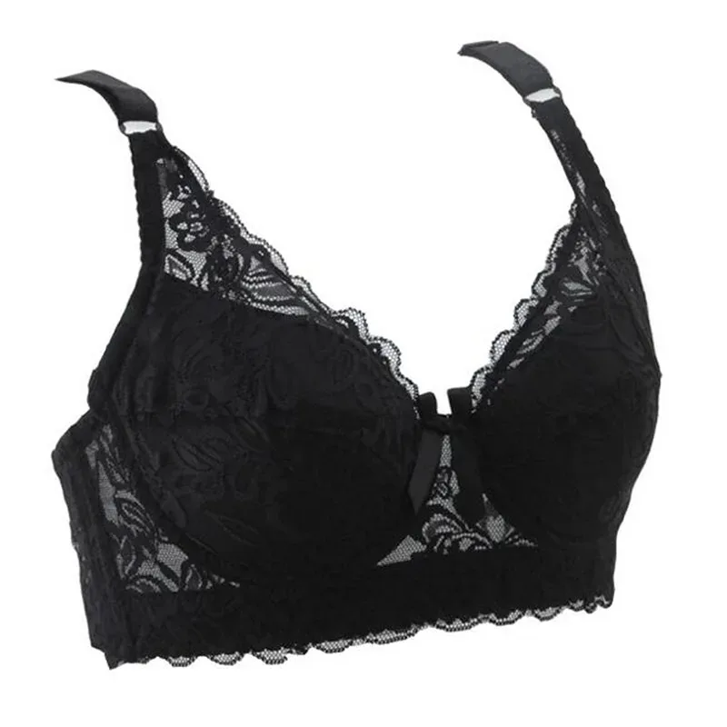 Women Embroidery Lace Two Piece Intimates Set Thin Underwire Push Up Support Bralette Soft Breathable Daily Underwear Kit
