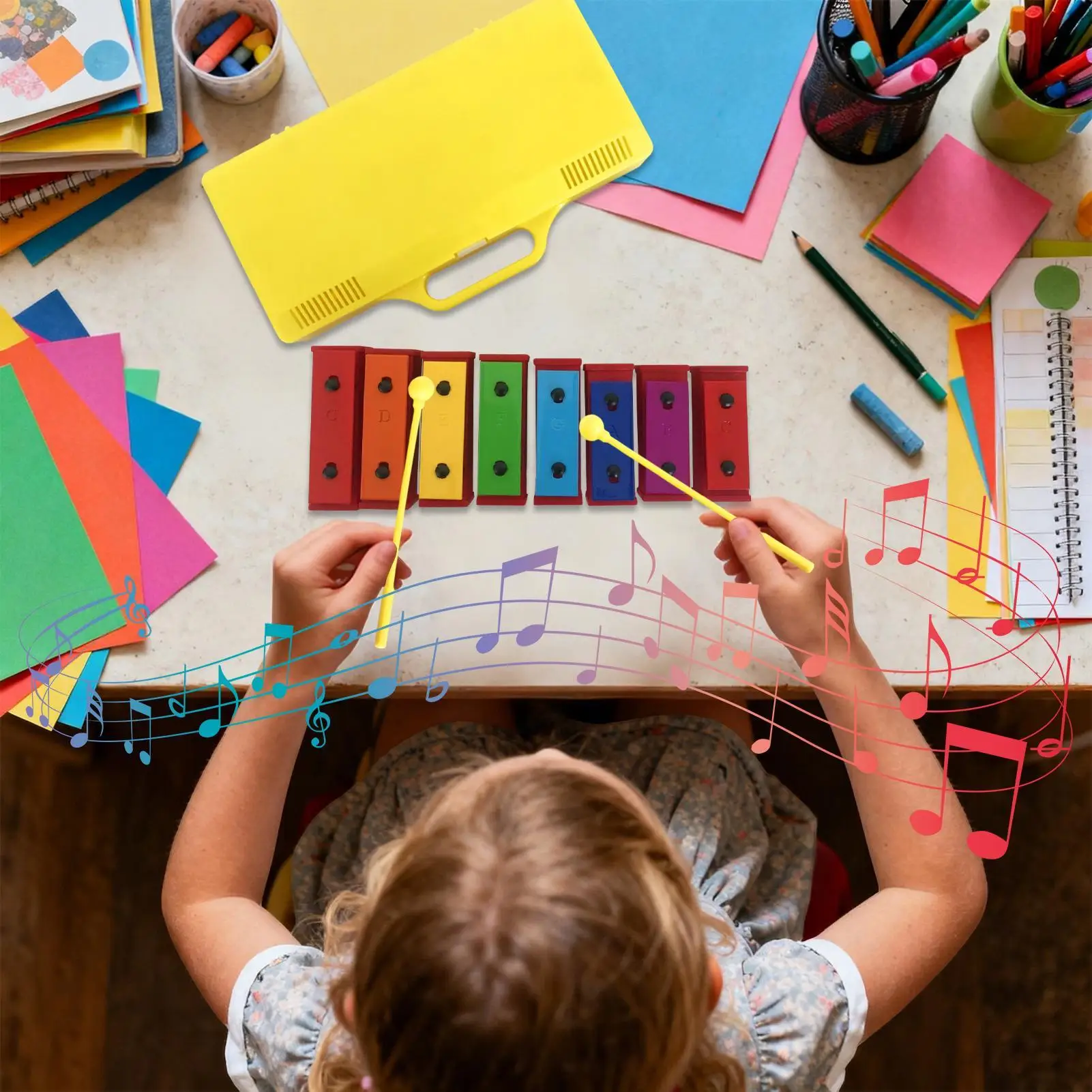 Instrumento glockenspiel chaves de metal brinquedos de percussão xilofone música auxiliares de ensino instrumento musical educacional percussão