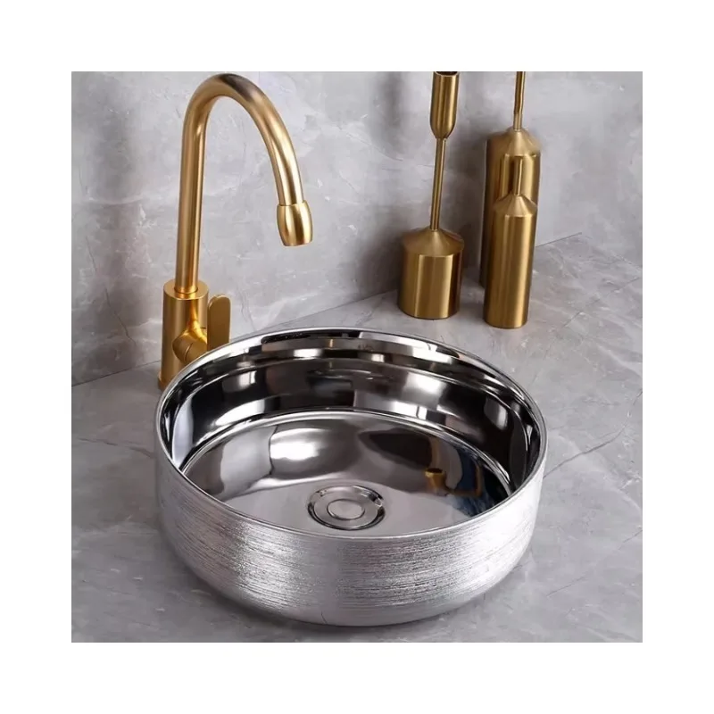 

Современная керамическая раковина с матовой золотой отделкой, ручная раковина в европейском стиле для домашнего отеля или виллы с простой установкой