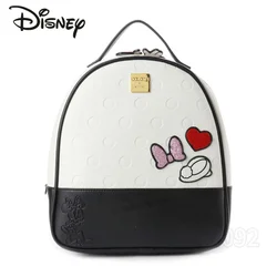 Disney 2025 nova mickey mouse mochila feminina pu bonito meninas saco de escola moda dos desenhos animados marca luxo viagem mochila feminina