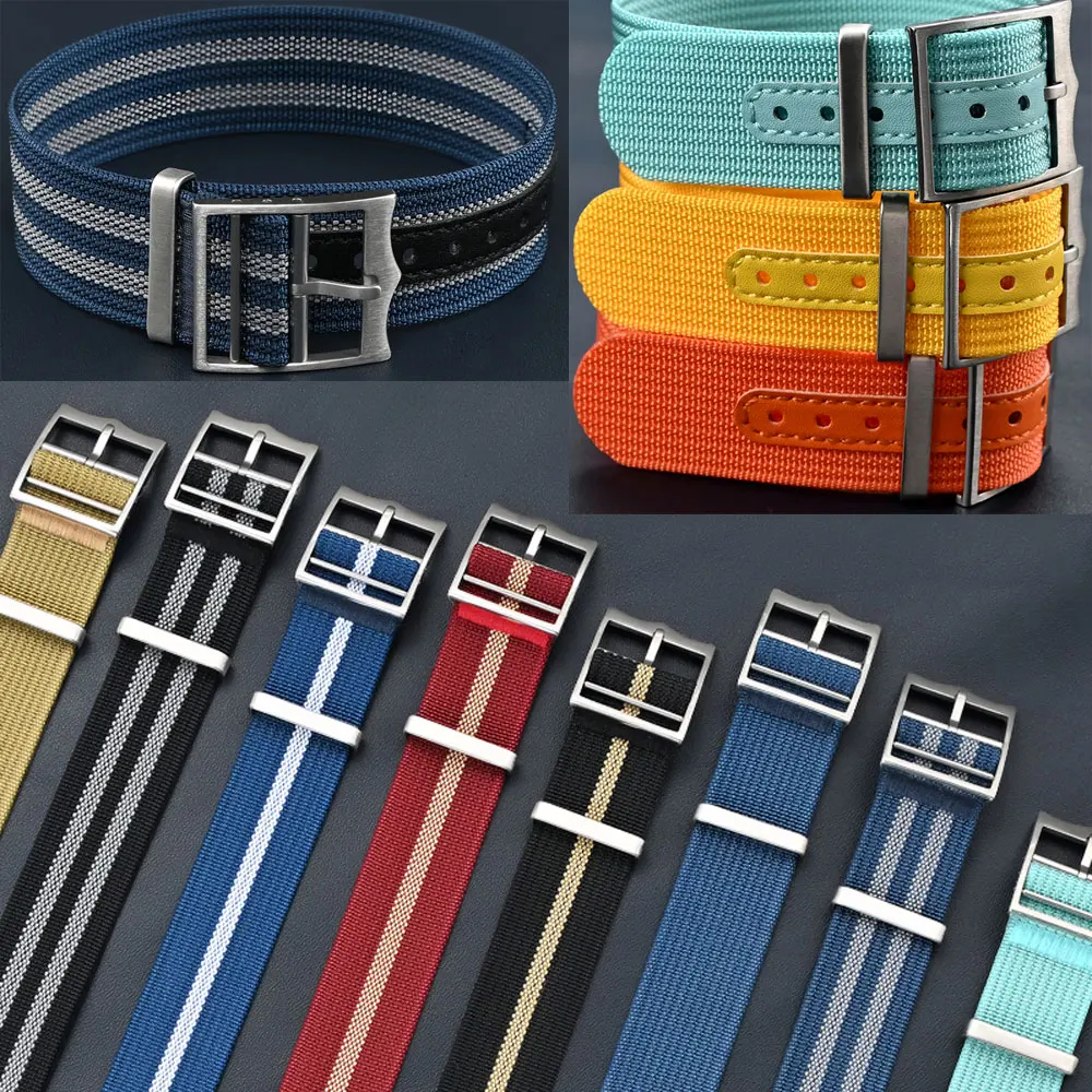 나일론 캔버스 시계 밴드 스트랩 카시오 팔찌 군사 스포츠 방수 시계 밴드에 대한 세이코에 대한 20mm 22mm 유니버설 손목 밴드