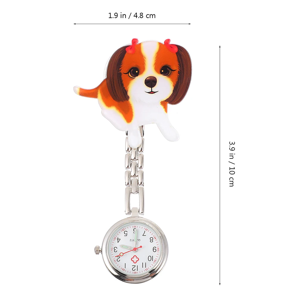 

Cartoon Pocket Watch Hanging Table Kid Watches Little Dog Glass Exam Chest Nurse Chain Watch Stainless Alloy Material Gifts