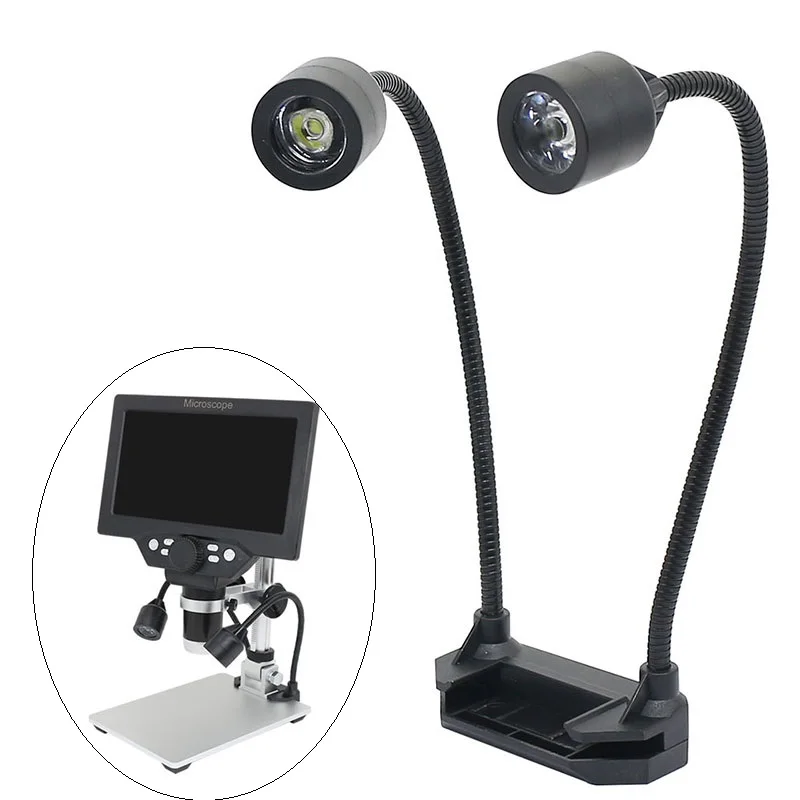 Microscópio Portátil Lâmpada para Solda Dual Light Source Iluminação Brilho Ajustável Bendable Bracket Mg1600
