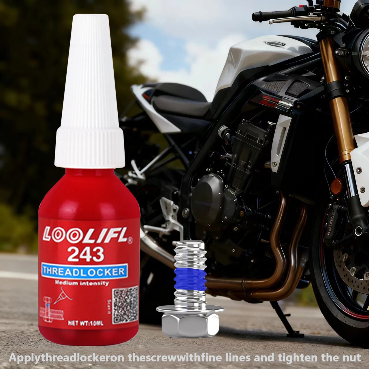 

Средство для фиксации резьбы, фиксатор резьбы 243, подходит для гаек, болтов, крепежей и металлов, предотвращения ослабления и утечки 10 мл.