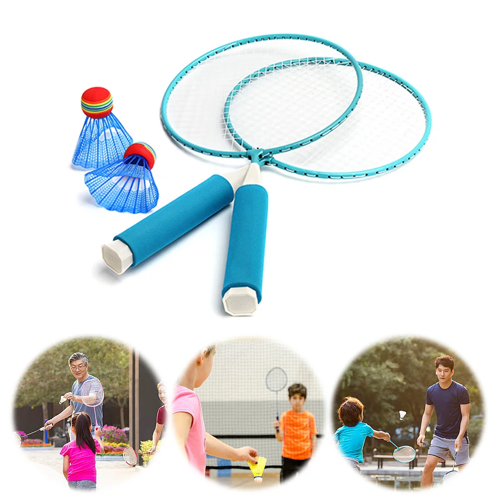 Badminton Racket Set with 2 Shuttlecocks Outdoor Racquet Sports Toys Badminton Racquet Set for Kids Indoor/Outdoor Sport Game