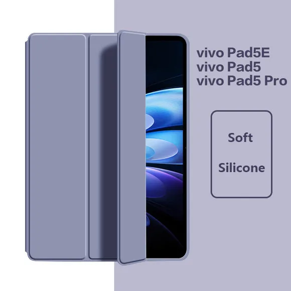 

Soft Silicone Case For Vivo Pad5e 12.1 inch 2025 Pad5 Pad3 12.1 Pad3 Pad5 Pro 13inch SE 12.3 Tri-fold Leather Protective Cover