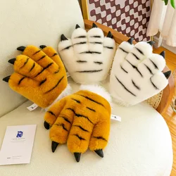 Simulation Animal Claw Gloves Cute Tiger Claw Plush Gloves Werewolf Costume Gloves Halloween Party Performanc