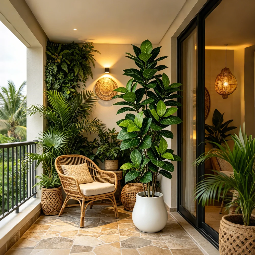 70~130cmの大型人工バニヤンツリー、偽物のフィカスツリ - Fiddle Leaf Fig のレビューと価格