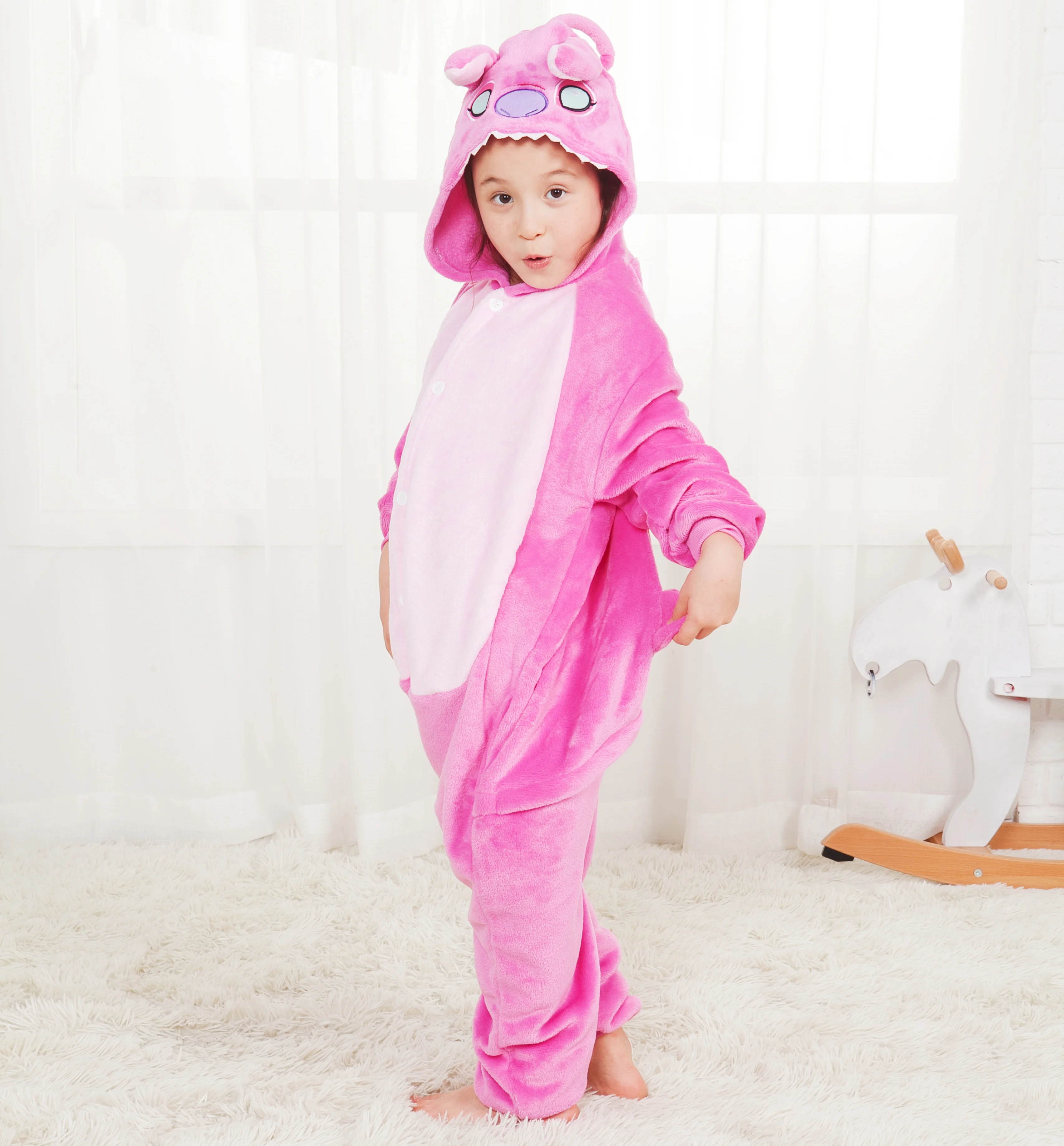 Kigurumi غرزة الكرتون نيسيس الاطفال الأطفال بيجامة على شكل حيوانات حللا الفتيات الفتيان أنيمي تأثيري ازياء لعيد الميلاد عيد الهالوين