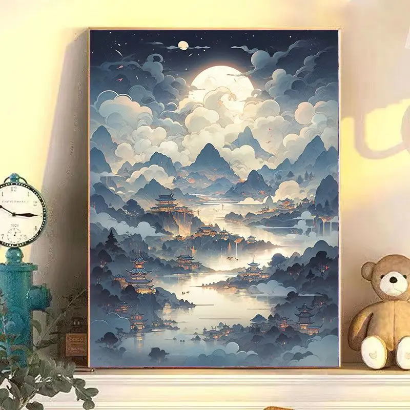 

4499071Digital oil painting living room decorative painting sofa background wall hanging painting