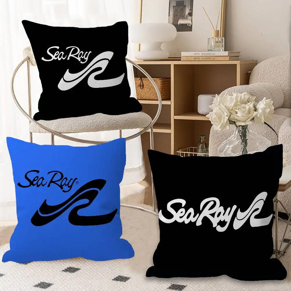 S-Sea R-Ray logo Pillow Covers Cartoon Sofa Decorative Home Double-sided Printing Short Plush Cute Cushion Cover