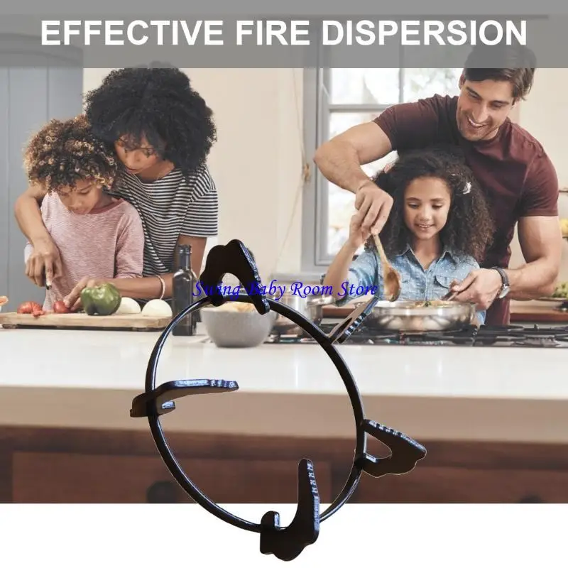 Soporte estufa hierro K1ad 20.2 Rack negro Wok Wok Soporte Soporte utensilios cocina Soporte utensilios