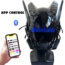 Cyberpunk Mask LED Custom Con Custom Content Is Led Controlled by the App , Futuristic Techwear, Halloween Cosplay Mask