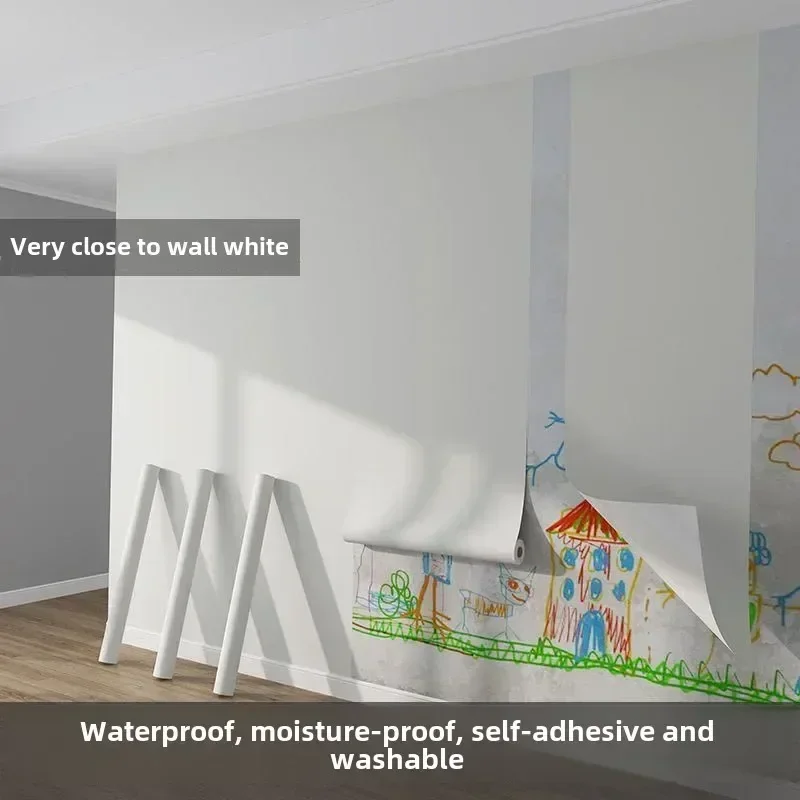 

1Roll Beige Matte Waterproof DIY Self Adhesive Vinyl Wallpaper for Livingroom Furniture Wall Kitchen Cabinets Home Wall Decor