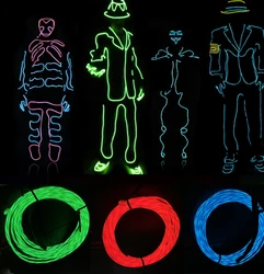 2026 New flowing EL Wire Flexible Neon Light Led Strip Soft Electroluminescent Wire Part Christmas Bike Clothing Decoration