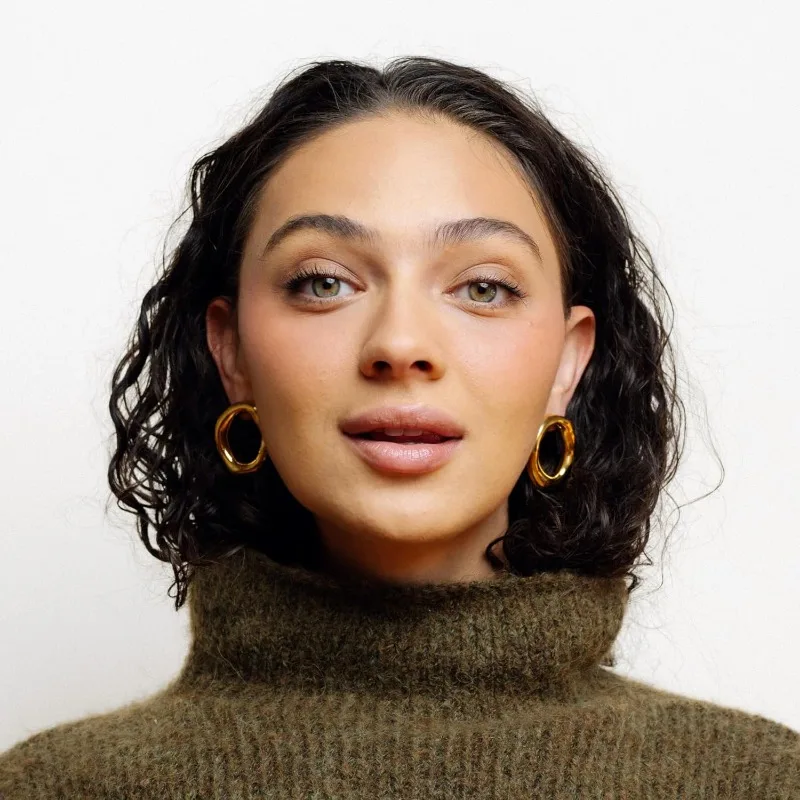 Gold Color Chunky Open Circle Vintage Statement Earrings House of Hunter Elegant Hoop Stud Earrings for Women Jewelry Gifts