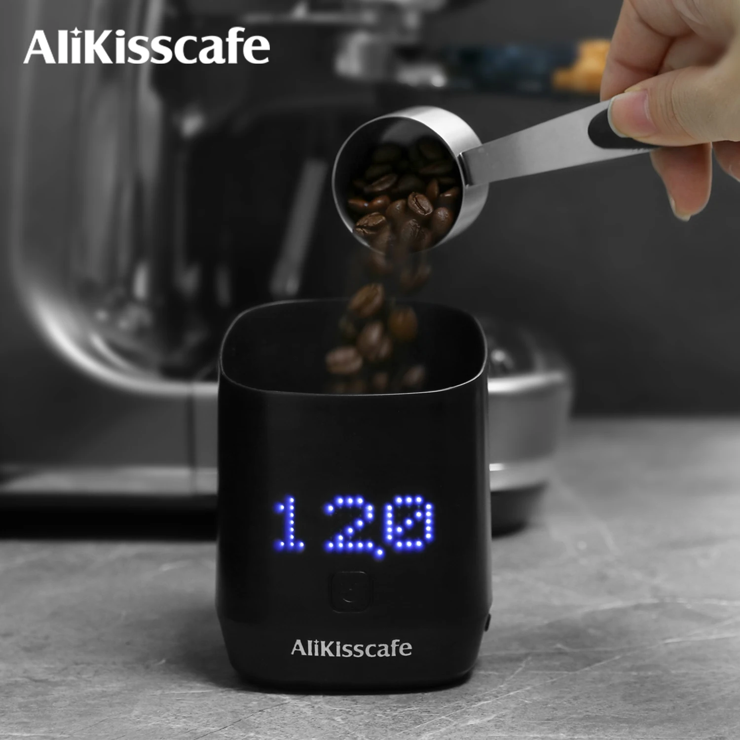 

AliKisscafe Coffee Dosing Cup Digital Scale Display Tray Precise Scale Measuring Cup Kitchen Barista Tools Espresso Accessories