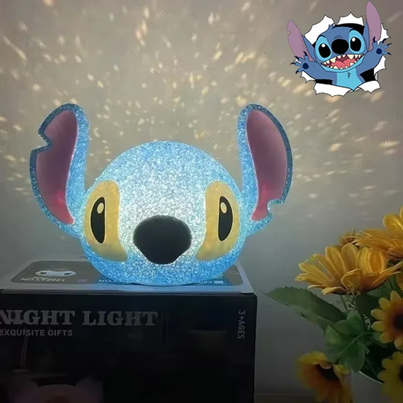 Disney Stitch Night Light Particle Projection Reading Lamp USB Interface Children's Birthday Gift