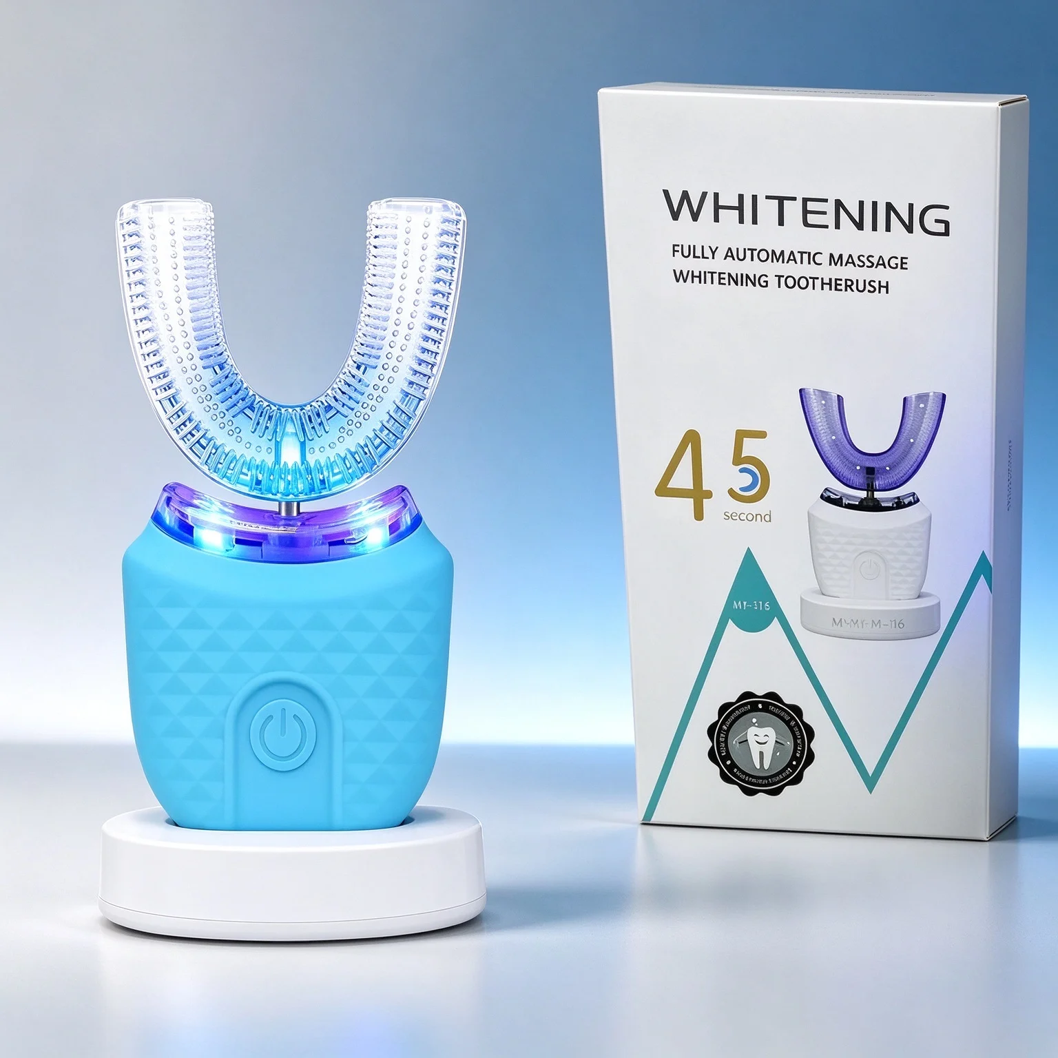 360 Degree U Shape Sonic Toothbrush Automatic Electric Toothbrush Oral Cleansing Brush Portable Professional Rechargeable Travel