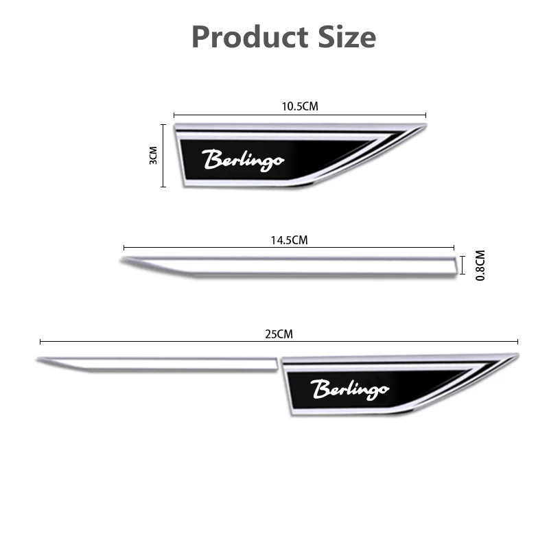 25X3CM Auto Door Fender Side Blade Badge Car Body Sticker For Citroen Berlingo 1996 1998 1999 2005 2006 2007 2010 2017 2018 2020